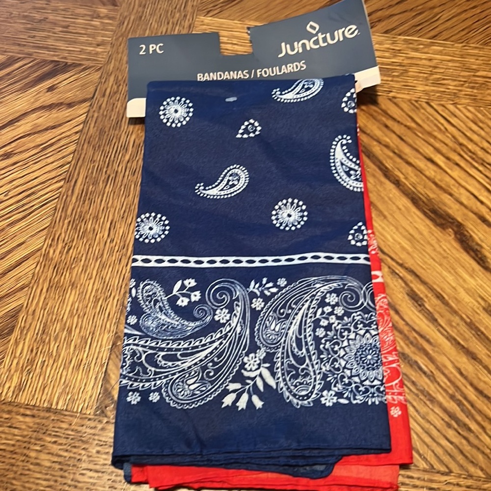 JUNCTURE 2 piece bandanas red and blue classic style bandana
